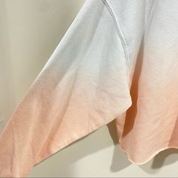 Forever 21 dip dyed hoodie Raw hem crop small long sleeve Distressed - Picture 6 of 7